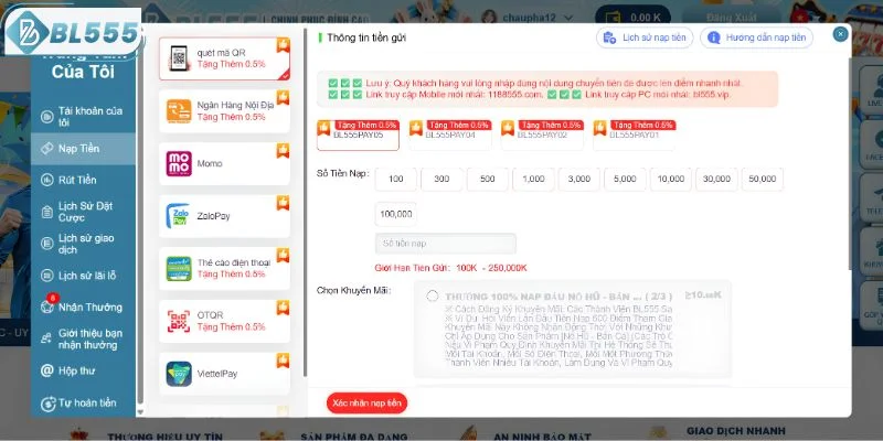 Có những cách thanh toán nào tại BL555? 